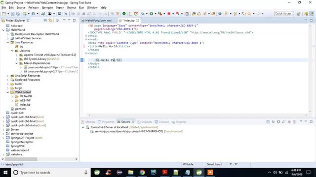 How to create Servlet-JSP Hello World with Maven, STS and Apache Tomcat 9 смотреть онлайн