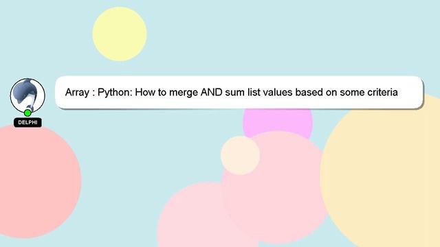 Array : Python: How to merge AND sum list values based on some criteria смотреть онлайн