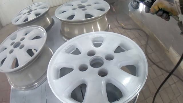 ПОКРАСКА ЛИТЫХ ДИСКОВ! Новый КРАСКОПУЛЬТ(пистолет) творит чудеса. Под покраску дисков. смотреть онлайн