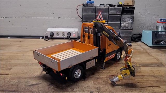 RC Bruder Mercedes Sprinter Palfinger Crane, WPL D12 Chassis 1/16 Scale