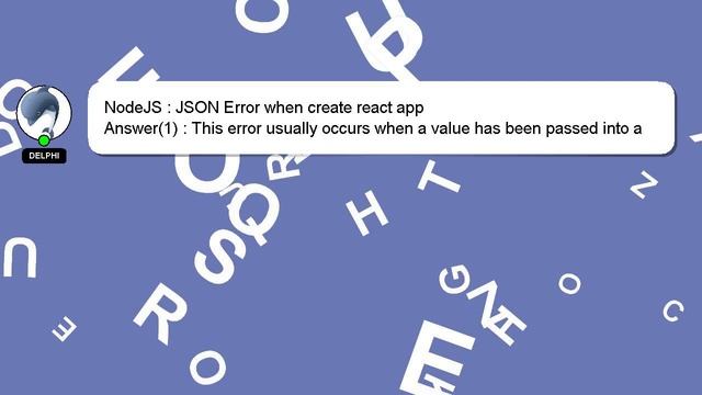 NodeJS : JSON Error when create react app смотреть онлайн