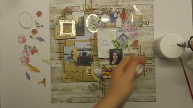 Скрап страничка своими руками. Годовой коллаж из бумаги. смотреть онлайн