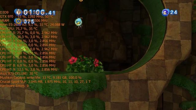 Sonic Generations Xeon E5-2670 V2 10 Core@2866Mhz Turbo 3286Mhz GTX 970 g1 gaming смотреть онлайн