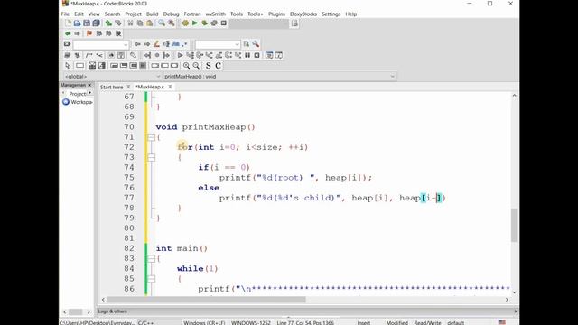 Print Max Heap in C смотреть онлайн
