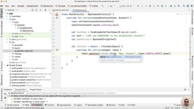 How to Set the Part of Android TextView as Clickable смотреть онлайн