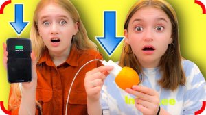 ЗАРЯДКА ТЕЛЕФОНА ОТ АПЕЛЬСИНА!! Проверяем ЛАЙФХАКИ ИЗ Тик Ток