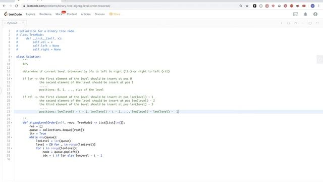 Leetcode 103: Binary Tree Zigzag Level Order Traversal смотреть онлайн