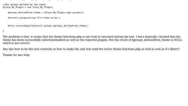 Wordpress: Any ideas how to make unit test read the theme functions.php? смотреть онлайн