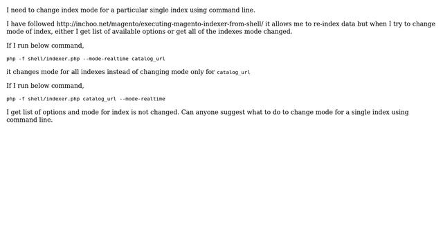 Magento: Magento change index mode using command line смотреть онлайн