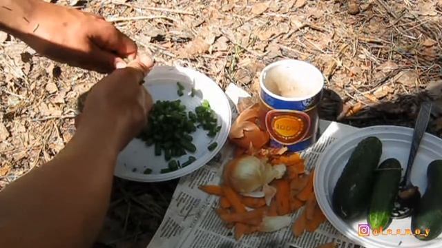 Строительство Лесного Лагеря. Походная печка. Готовим Плов на костре!!! смотреть онлайн