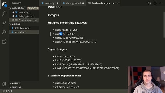 Golang Tutorial #2 - Variables & Data Types смотреть онлайн