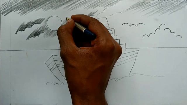 how to draw easy ships with pencil sketch/easy Ships Drawing with pencil for beginners смотреть онлайн
