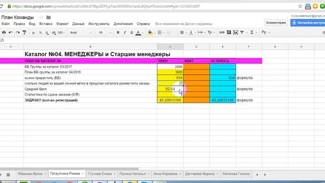 Как составлять план на каталог по таблице смотреть онлайн