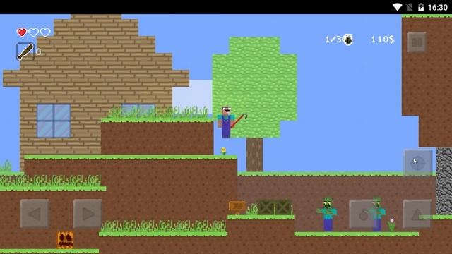 Сложный уровень в майнкрафт 2д! Noob vs Zombies прохождение #2 смотреть онлайн