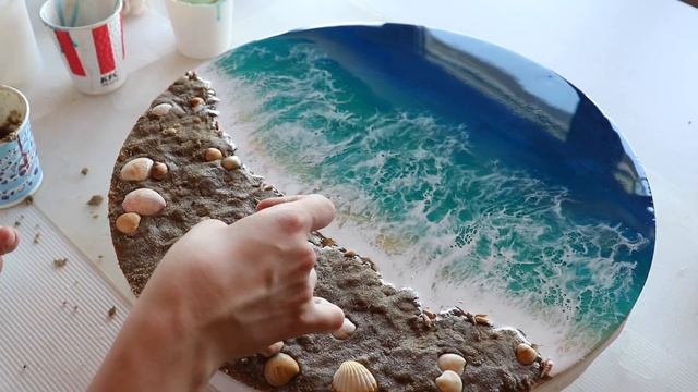 Картина с морскими волнами из эпоксидной смолы