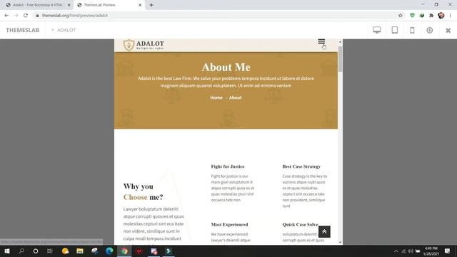 Adalot: Free Bootstrap 4 HTML5 Law Firm Website Template смотреть онлайн