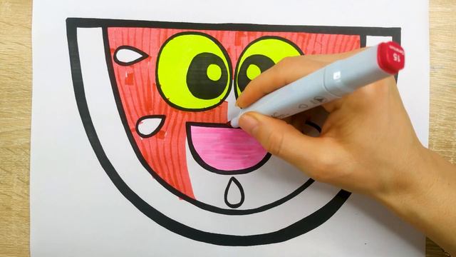 Watermelon Drawing, Painting & Coloring For Kids and Toddlers_ Child Art смотреть онлайн