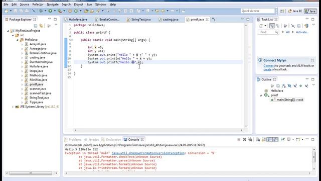 java 22 تعلم الجافا Printf смотреть онлайн