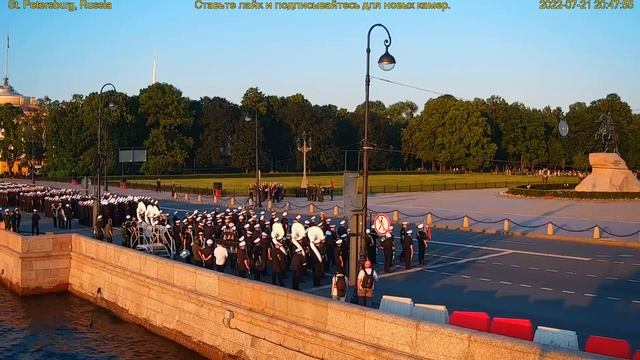 Репетиция парада ко Дню ВМФ в Санкт-Петербурге, Сенатская площадь, наземная часть. смотреть онлайн