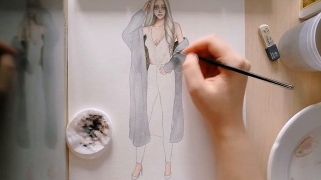 FASHION SKETCH | SPEED ART | РИСОВАНИЕ | АКВАРЕЛЬ | ХОББИ смотреть онлайн