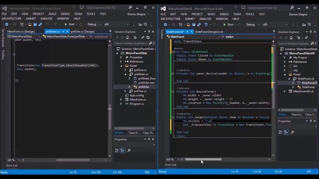 VB.Net Metro Framework Modern UI Sliding Panel смотреть онлайн