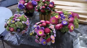 Флористика, корзинки из астры за 5 минут