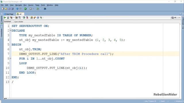 PL/SQL tutorial 66: PL/SQL Collection Method TRIM in Oracle Database смотреть онлайн