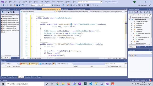 Extensión De Clases TempData Object Con XML NET #C смотреть онлайн