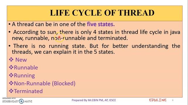 JAVA - MODULE 4 - TOPIC 10 - THREAD BASICS & LIFE CYCLE OF THREAD смотреть онлайн