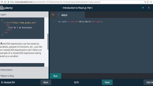 CodeCademy Tutorial: Introduction to ReactJS - Part 1 смотреть онлайн