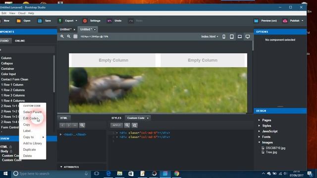 Manipulating columns in older versions of Bootstrap Studio + images BSS смотреть онлайн