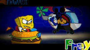 FNF Prey but sponge bob mix (starved squidward ,sponge bob ,plankton cover)