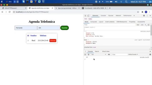 Formulario con FormData() Mediante XMLHTTPRequest (ajax) ? a PHP y guardar y eliminar en MYSQL. ? смотреть онлайн
