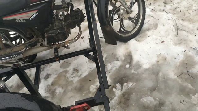 Обзор на самодельный боковой прицеп мопеда альфа