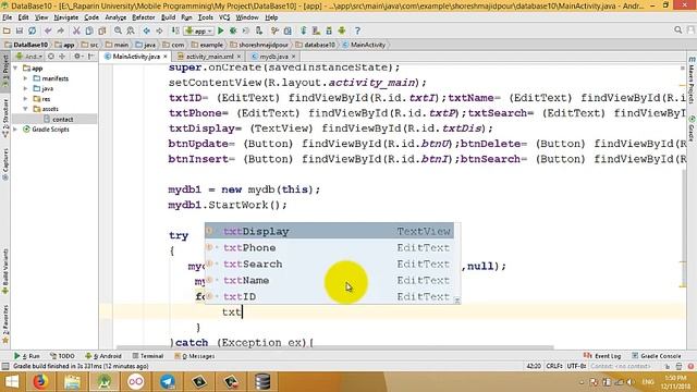 External SQLite Database Android Studio( database, table, insert, delete, update) (part 2) смотреть онлайн