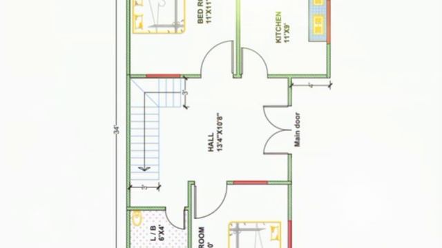 21 by 34 ka house plan❤️|| autocad 2022 || #2dplan #houseplan #homedesign #autocad #reels #trending смотреть онлайн