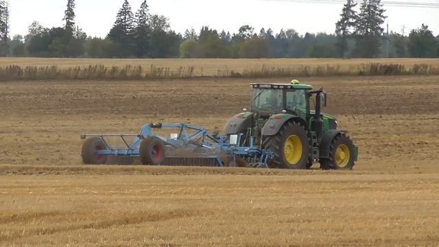 Tillage 2019 | John Deere 6210R & Lemken Rubin 9/500 disc harrow смотреть онлайн