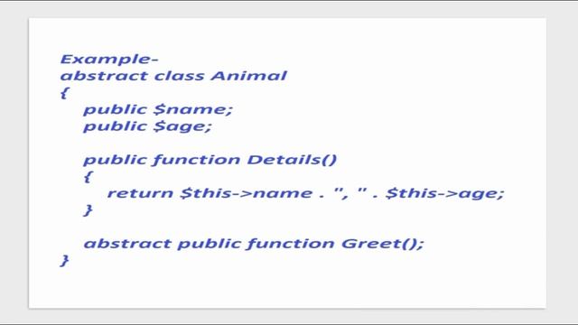 2. What is a Abstract Class & Rules of Abstract Class with Example in PHP OOPS ? смотреть онлайн