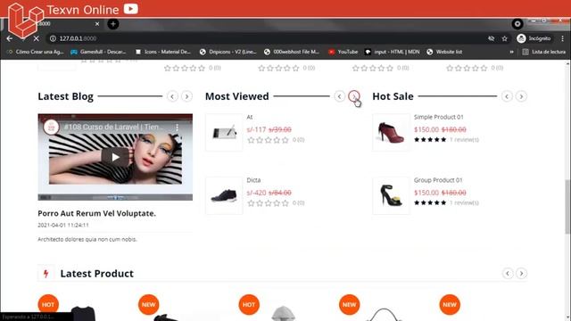 #110 Curso de Laravel |Tienda en línea | Mostrar productos mas visto y con promociones смотреть онлайн