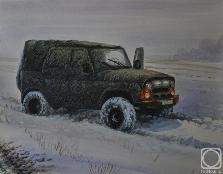 Зимние покатушки, на УАЗе. УАЗ с новым тентом в деле. смотреть онлайн