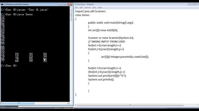 Find sum and transpose of an array elements in java | Java Tutorials | Nursery To Varsity смотреть онлайн
