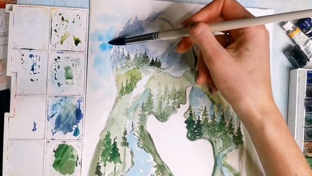 Эффектная картина акварелью на бумаге. И демонстрация МК смотреть онлайн