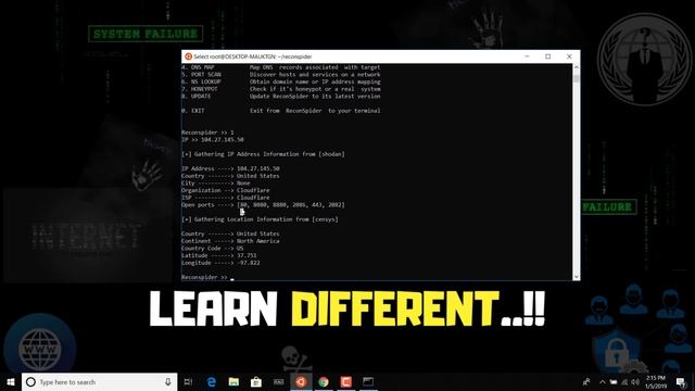 ReconSpider - OSINT Web info Gathering tool смотреть онлайн