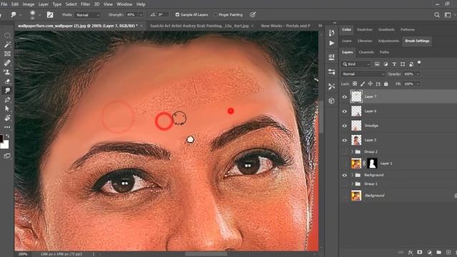 Photoshop Tutorial Digital Painting | Smudge painting | APK Graphics смотреть онлайн