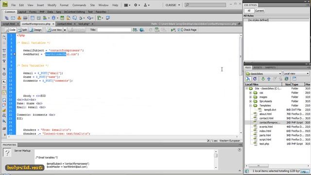 Contact Page / Form, PHP Script Dreamweaver Tutorial смотреть онлайн