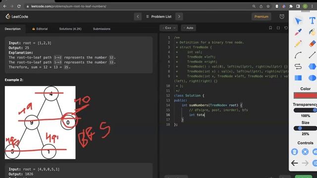 LeetCode#129. Sum Root to Leaf Numbers | C++ смотреть онлайн