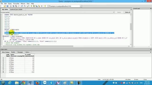 crosstab dynamic postgresql смотреть онлайн