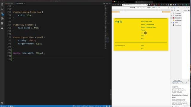 116 Modifying the footer for landscape mode on mobile смотреть онлайн