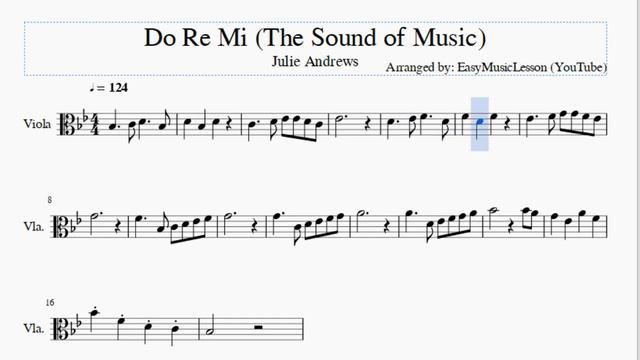 Viola Sheet Music: How to play Do Re Mi (The Sound of Music) by Julie Andrews смотреть онлайн