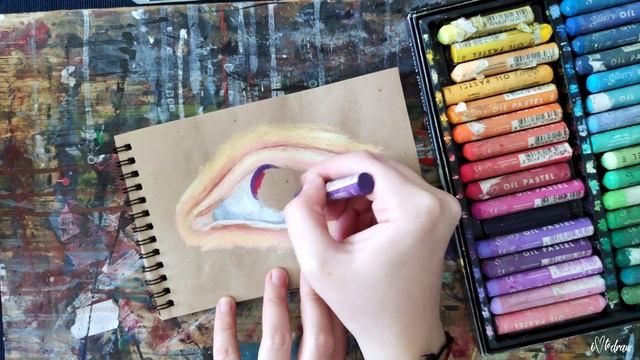 Рисую глаз масляной пастелью смотреть онлайн